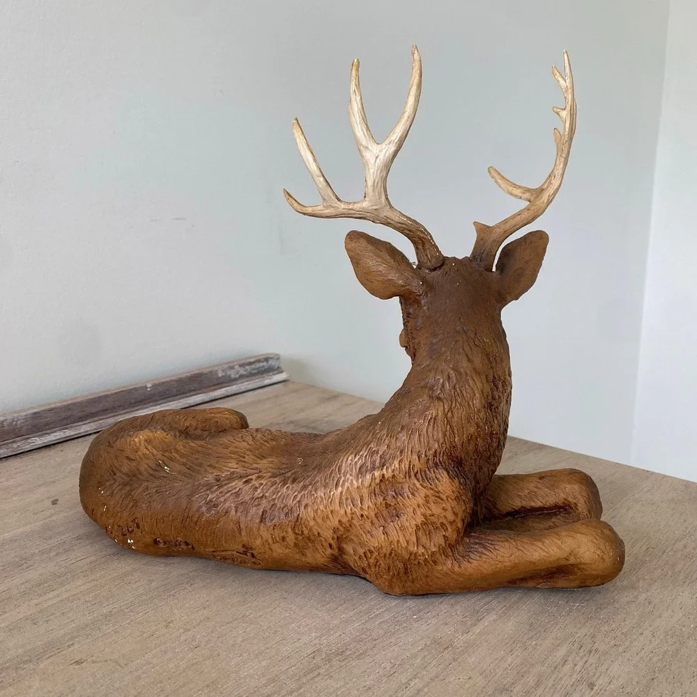 Homco Deer Buck Stag Laying Down Figurine